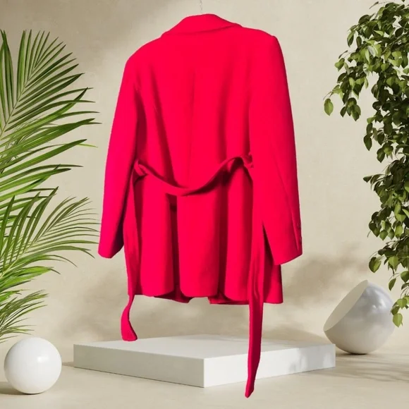 Worthington Red Wool-Blend Peacoat - Size 12 - Picture 2 of 3